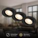 BRILONER - Set van 3 led-inbouwspots, 230 V, plat, draaibaar, warm wit licht, inbouwspot, plafondspots, extra plat, 8 x 2,2 cm, zwart