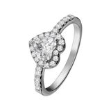 Lucardi Dames Zilveren ring hart met zirkonia - Ring - 925 Zilver - Zilverkleurig - 16.50 / 52 mm