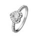 Lucardi Dames Zilveren ring hart met zirkonia - Ring - 925 Zilver - Zilverkleurig - 16.50 / 52 mm