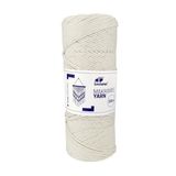 LEVIATAN Natuurlijk Macramé Garen - 200m Superzacht Macramé Koord met 3mm Rnkele Twist - 100% Macramé Katoendraad Touw om mee te Knutselen Natuurlijke Kleur