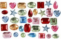 Merkloos Gekleurde plak diamantjes mix - 40x stuks - decoratie steentjes - 15 till 17 mm - Hobby en knutselen materialen