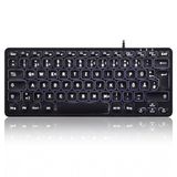 Perixx PERIBOARD-332 Mini-toetsenbord, bekabeld, USB, met achtergrondverlichting, slank design met grote lettertoetsen, platte toetsen met witte led, Duitse QWERTZ-lay-out