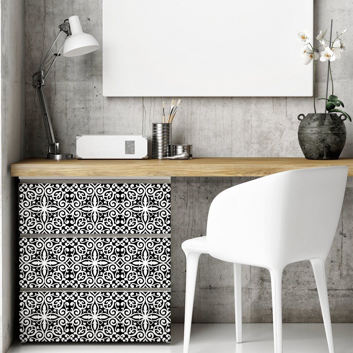 Ambiance Sticker PUERTOLAS Zelfklevende tegelmuurstickers voor keuken en badkamer - 30 cementtegelstickers voor meubels en decoratie - 30 stickers 15x15cm