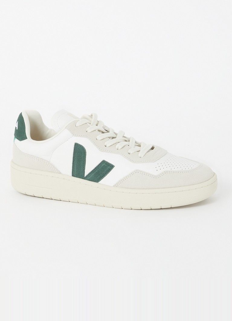 Veja V-90 leren sneaker met suède details