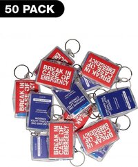 Key Rings- Break In Case Of Emergency - 50 pack