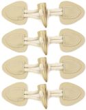 DHER Knopen met sluiting, leren knopen voor jas, notitieboekknopen, knopen, sluiting, jassen, 4 paar, knoop, trui, windjack, harsknoop, jasknoop, hoornknoop, mode-rugzak, notitieboekknop (wit)