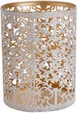 Cosy & Trendy Porte-bougie chauffe-plat - Blanc Or - Aspect Ancien Ambiance - H13 cm