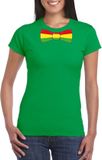Bellatio Decorations Shoppartners Bv Groen t-shirt met Limburgse kleuren strik dames - Carnaval shirts S