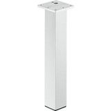 Häfele Pied de table en aluminium carré droit fixation invisible, laqué transparent, 720 mm