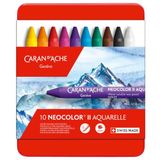 Caran d'Ache NEOCOLOR II Aquarel waspastel in metalen doos - 10 stuks