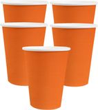 Santex feest/verjaardag bekertjes - 30x stuks - karton - oranje - 250 ml