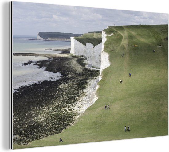 MuchoWow Wanddecoratie Metaal - Aluminium Schilderij Industrieel - Krijtrotsen in het Nationaal park South Downs in Engeland - 150x100 cm - Dibond