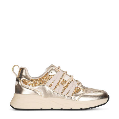 POSH by Poelman POSH by Poelman Gemma chunky sneakers met glitters goud metallic