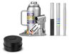 alca® Jeu de cric hydraulique 12 t 215-400mm hauteur de levage incl. support en caoutchouc vérin à double piston avec vis d'extension, en acier,