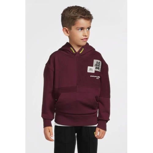 Me & My Monkey hoodie met patches bordeaux