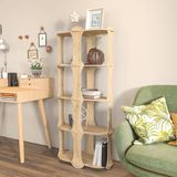 Stijlvolle eiken boekenplank, 57,6 cm B x 137,5 cm H x 27 cm D | 100% Melamine gecoat particle board, 8 mm dik | Perfect voor moderne decoratie thuis en kantoor