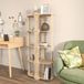 Stijlvolle eiken boekenplank, 57,6 cm B x 137,5 cm H x 27 cm D | 100% Melamine gecoat particle board, 8 mm dik | Perfect voor moderne decoratie thuis en kantoor