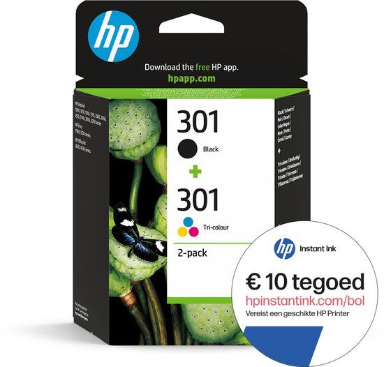 HP 301 - Inktcartridge kleur & zwart + Instant Ink tegoed