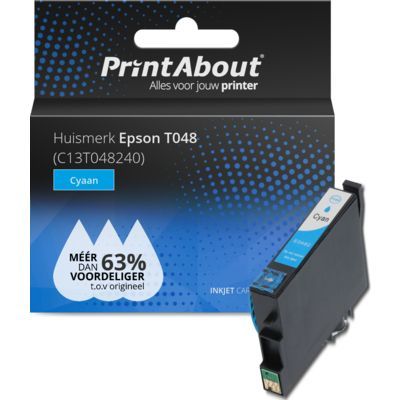 PrintAbout Compatible Ink Cartridge for Epson T0482 (C13T048240) - Cyan