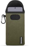 MobyDefend Housse - Convient pour Motorola Moto G13 / G23 / G53 - Pochette en néoprène avec mousqueton - Insertion - Boucle de ceinture - Vert