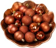 Decoris Kleine kerstballen - 28x - kunststof - pompoen oranje - 3 cm - kerstversiering