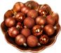 Decoris Kleine kerstballen - 28x - kunststof - pompoen oranje - 3 cm - kerstversiering