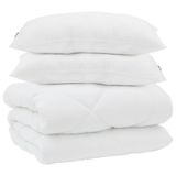 VidaXL Winter Dekbed met Kussen 3-delig Wit Microvezel