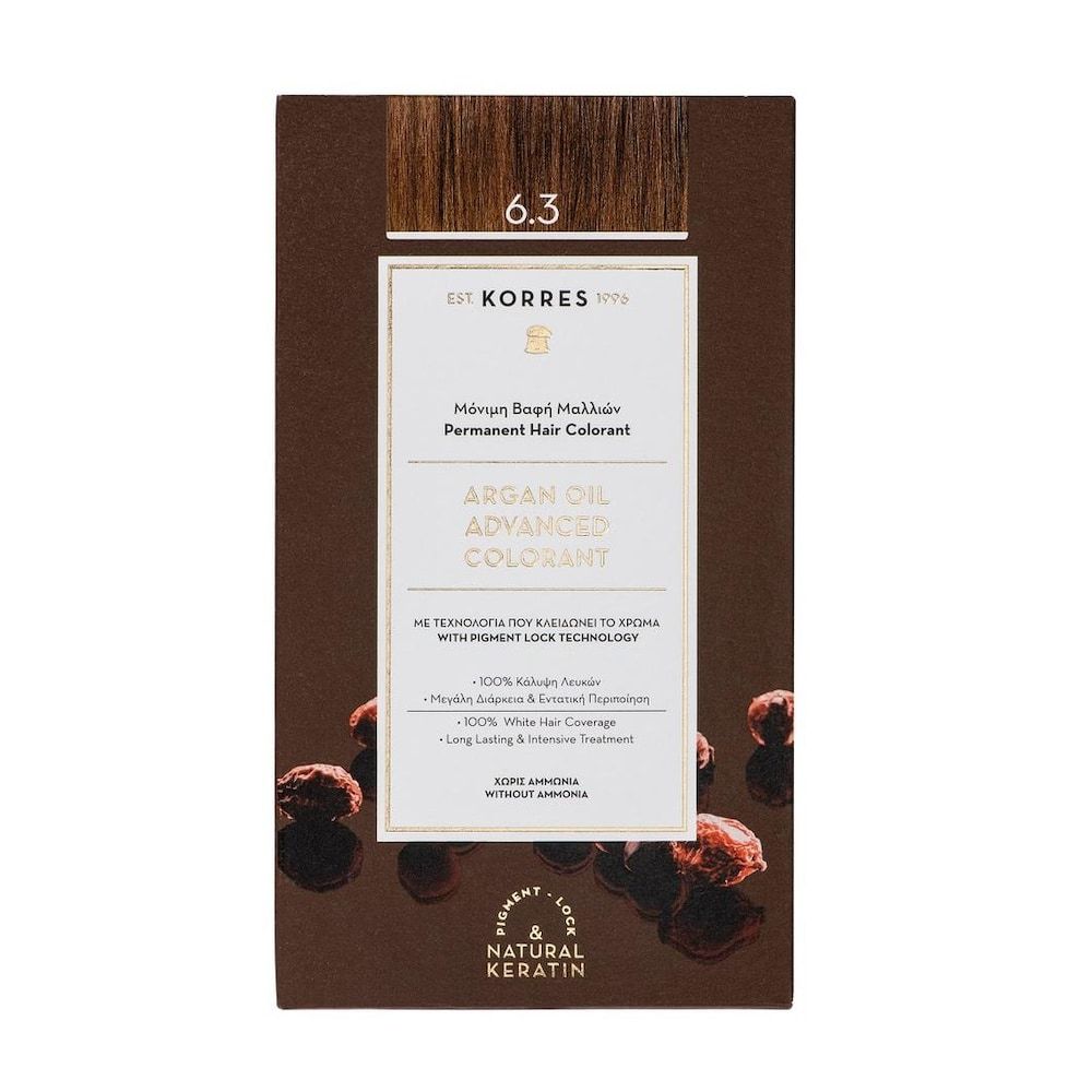 Korres Argan Oil Advanced Colorant 6.3 Golden Honey Dark Blonde