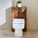 Hudson Reed Meuble WC avec cuvette Exton - Chêne foncé - 50 cm - Bouton de chasse d'eau chromé - Cluo