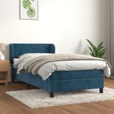 Maison Exclusive - Sommier à lattes de lit avec matelas bleu foncé 90x190 cm