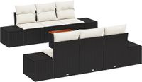 vidaXL Banc de jardin 2 places polyrattan noir