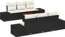 vidaXL Tuinbank Set 2-persoons Zwart Polyrattan