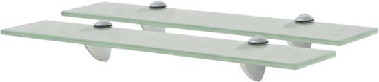 vidaXL Zwevende Schappen - Set van 2 - 50x10 cm - 8 mm Glas