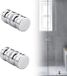 Bouton de porte de douche sans marque en acier inoxydable - Cuisine salle de bain maison - Bouton de rechange vis - Rond - Bureau hôtel - Porte de douche - Convient pour - Acier inoxydable - 2 paires