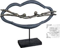 Casablanca Design Sculptuur "Love is in the air" koppel in een grijze wolk op zwarte sokkel