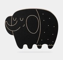 Milin Toys Krijtbord Olifant - Educatief speelgoed - Montessori speelgoed - Motoriek - Hout - Zwart