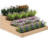 Outsunny Moestuintje - Sparrenhout - 113x113x46cm - Natuurlijk hout