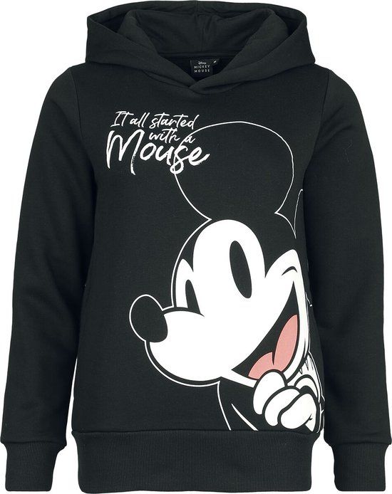 Mickey & Minnie Mouse Mickey Mouse Mickey Mouse - It all started with a mouse Dames Trui met capuchon - zwart - 3XL
