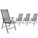 BigDean, 4 chaises de jardin, gris foncé, 120 kg de charge, pliable, dossier réglable en 7 positions