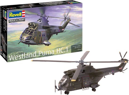 Revell Modelbouwpakket Vliegtuigen - 03746 Westland Puma HC.1 - Britse Helikopter Plastic - 1:144 - Modelbouw