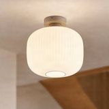 Nola Plafondlamp Evey, Ø 25 cm, wit/beige, glas