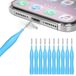 Kit de nettoyage pour téléphone - 10 pièces - Mini brosses pour port de charge et haut-parleur - Bleu