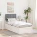 vidaXL Bedframe met Gevoerde Hoofdbord Lichtgrijs 75 x 190 cm