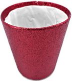 Gerimport Panier à plantes - rouge paillettes - pot de fleurs - 15 x 14 cm