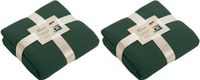 James & Nicholson Fleece bankdeken/plaid - 2x - vert foncé - 130 x 170 cm