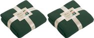 James & Nicholson Fleece bankdeken/plaid - 2x - vert foncé - 130 x 170 cm