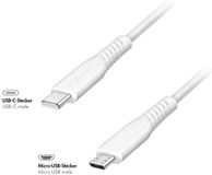 LogiLink câble USB 2.0, USB-C vers Micro USB-B, 0,5 m, blanc