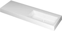 Wastafel INK Momento Wastafel Polystone Wasbak Rechts Zonder Kraangat - 1400x450x90 mm - Glans Wit