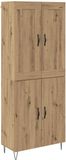 vidaXL Highboard Artisan Eiken 69,5 x 34 x 180 cm Bewerkt hout