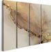 Artaza Canvas Schilderij Vierluik Abstracte Kunst - Bruin Goud Marmer - 120x90 - Canvas Print